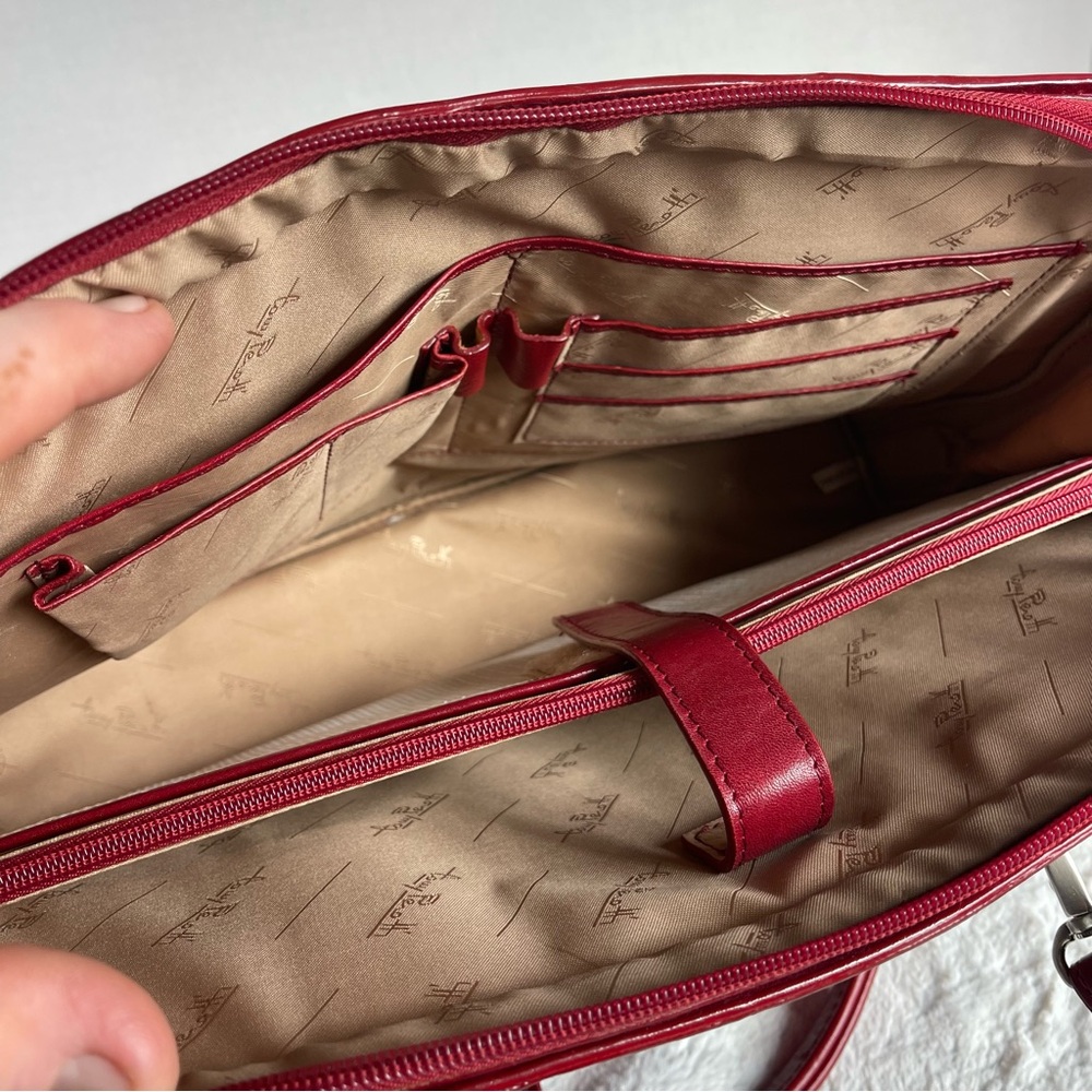 Classic Ladies Tony Perotti Briefcase, Laptop Bag. Red Leather. Gently Used. - Picture 11 of 15
